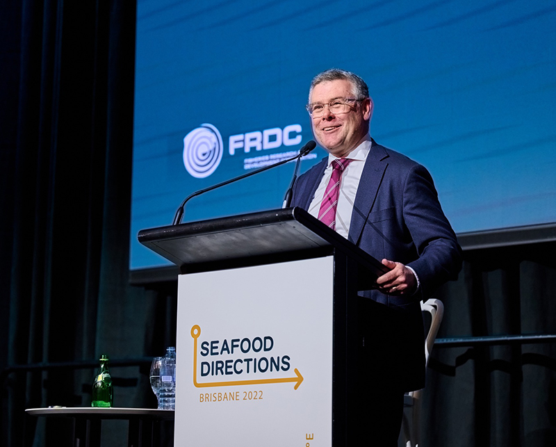 Minister for Agriculture, Fisheries and Forestry Senator Murray Watt addresses Seafood Directions 2022. Photo: Seafood Industry Australia. Minister for Agriculture, Fisheries and Forestry Senator Murray Watt addresses Seafood Directions 2022. Photo: Seafood Industry Australia.