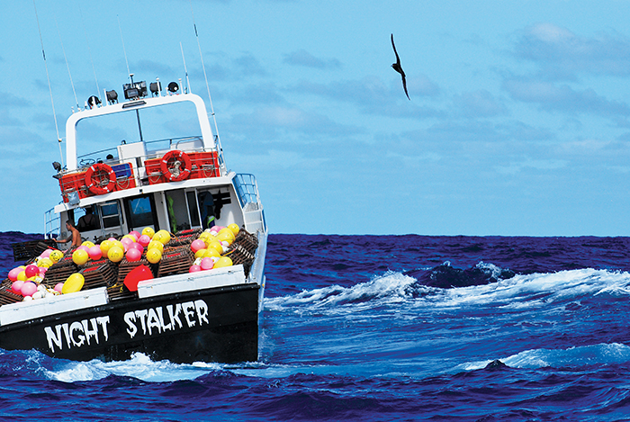 Photo of Bruce Cockman"s ship on the ocean