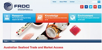 screenshot of FRDC website