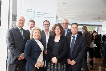 Photo of the inagural board of Seafood Industry Australia: CHauncey Hammond, Marshall Betzel, Belinda Wilson, Mark Ryan, Veronica Papacosta, Dennis Holder
