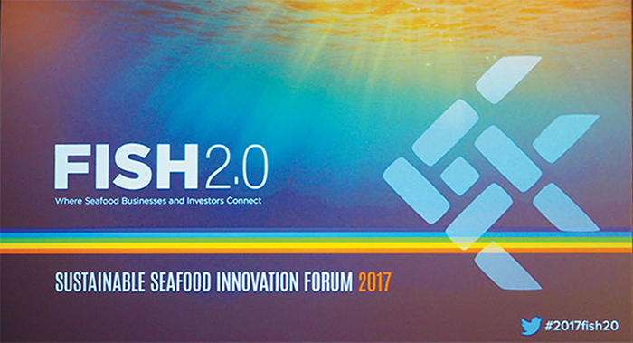 Photo of signage for Fish 2.0 Sustainable Seafood Innovation Forum 2017