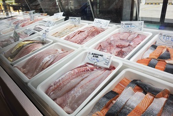 Photo of locally caught fish and produce on offer at Debbie"s Seafood