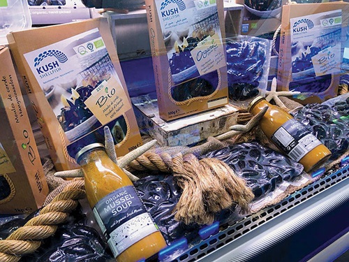 Photo of product on display at teh Seafood Expo Global in Brussels
