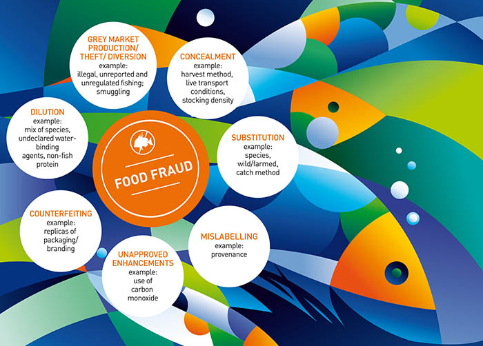 Infograph of types of food fraud