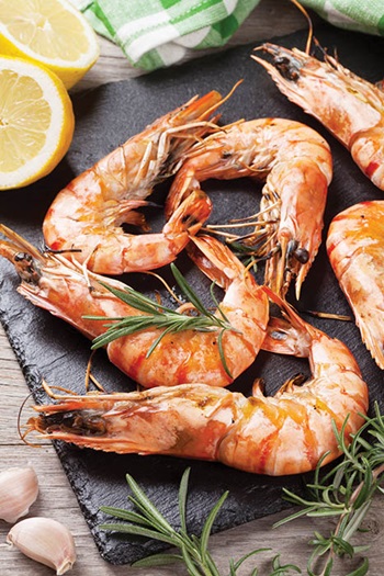 Photo of cooked prawns