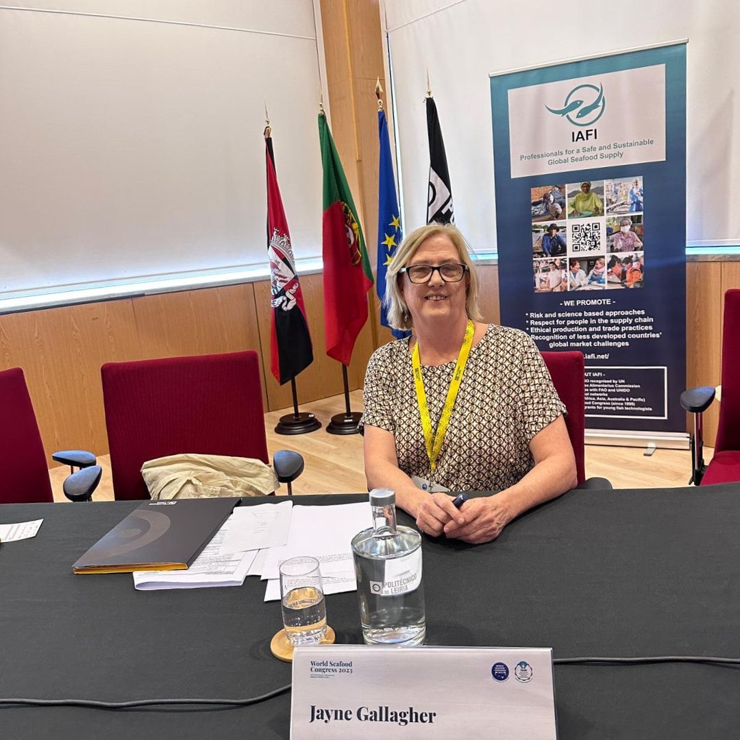 Jayne Gallagher at teh World Seafood Congress in Portugal