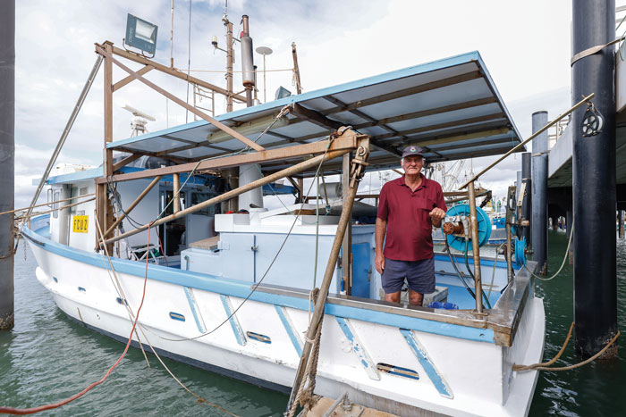 Ross Casey on his boat Moonshot.