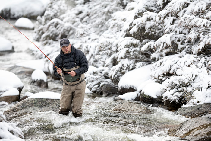 matt Trippet in Thredbo river fly- fishing