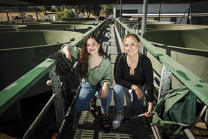 Photo of Isobel Sewell (left) and Kat Doughty (right) share a similar vision of a more sustainable global aquaculture sector, able to provide a protein resource.