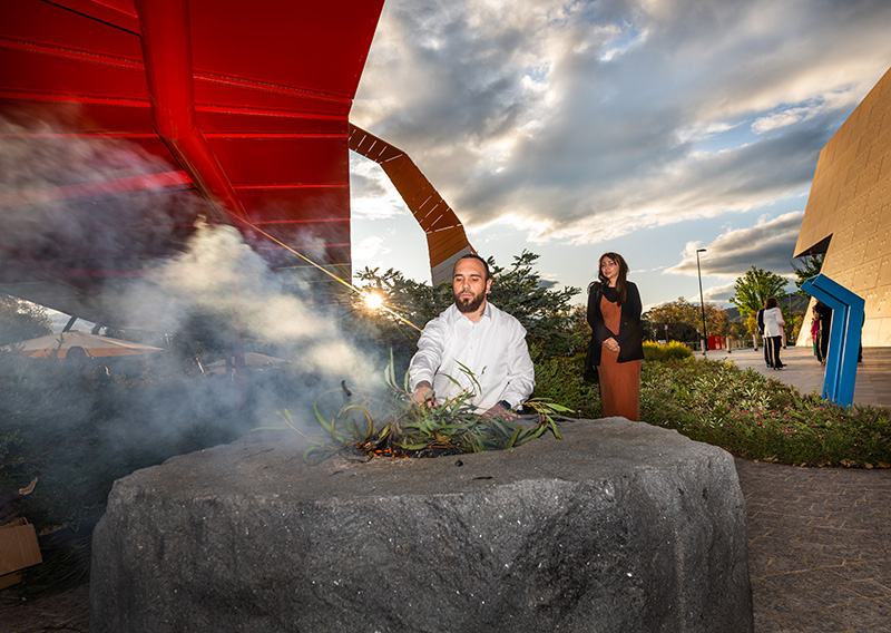 Photo of the smoking ceremony and welcome to country at the start of the ARLP Gala dinner.