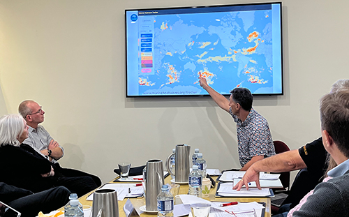 Research Director at CSIRO, Alistair Hobday, presenting on the climate impacts affecting the Ocean’s temperatures