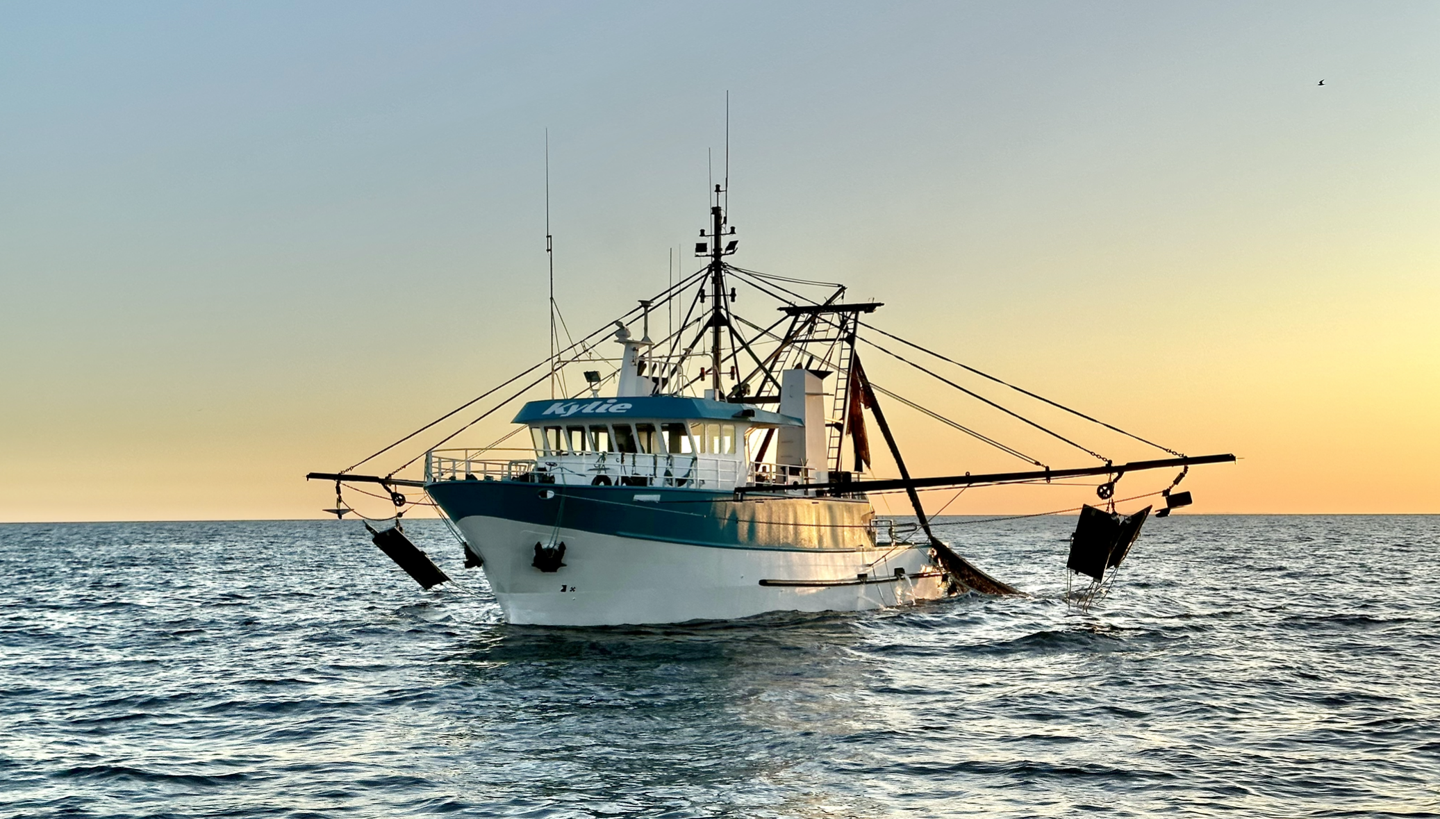 Picture of the Vessel FV Kylie, during sunrise on the water