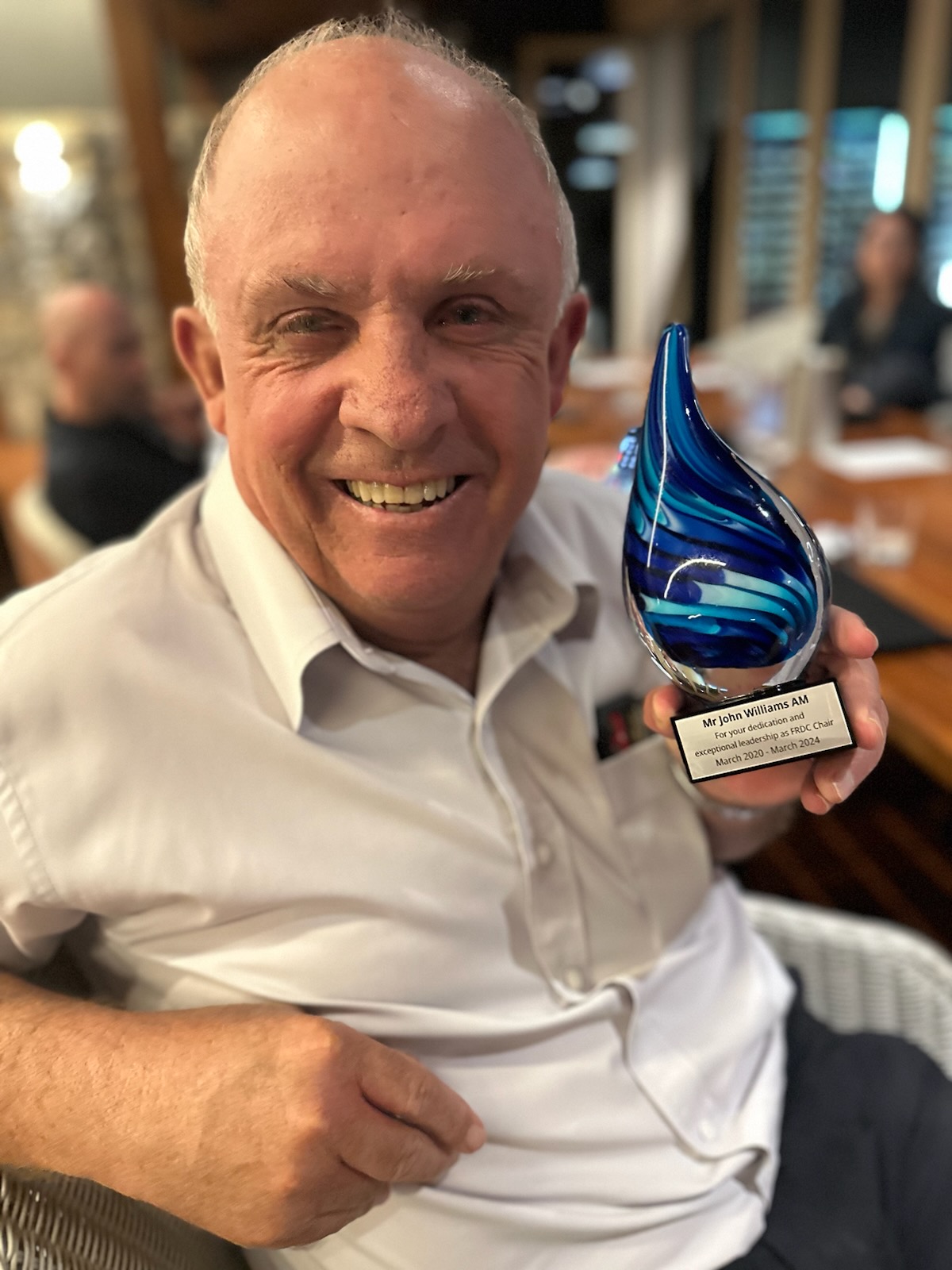 John Williams receiving his FRDC award