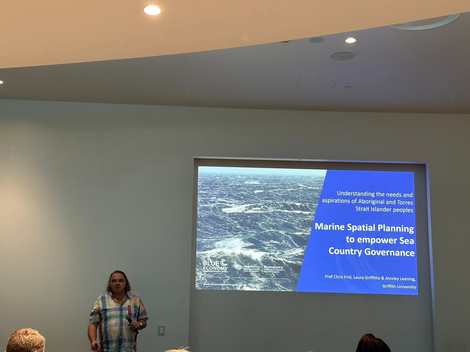 Chris Frid presenting at the Australian Sea Country Conference