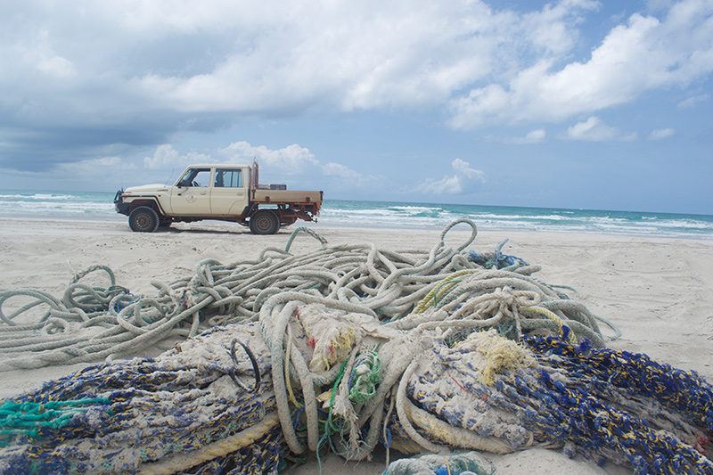 Ropes on beach