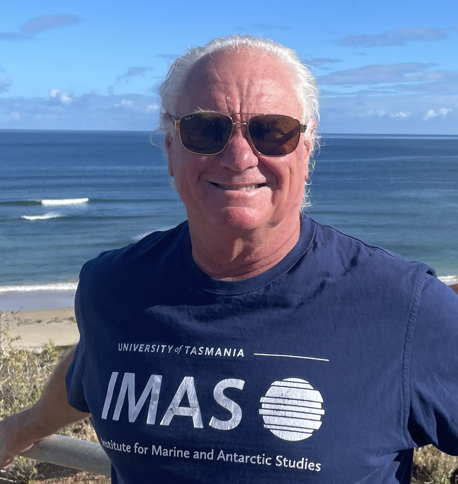 IMAS fisheries scientist Tim Ward standing at beach
