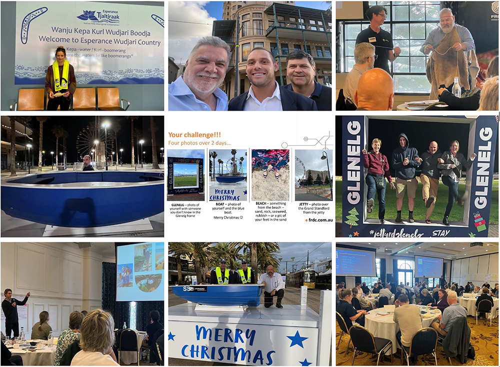 Montage of challenge and photos of the workshop