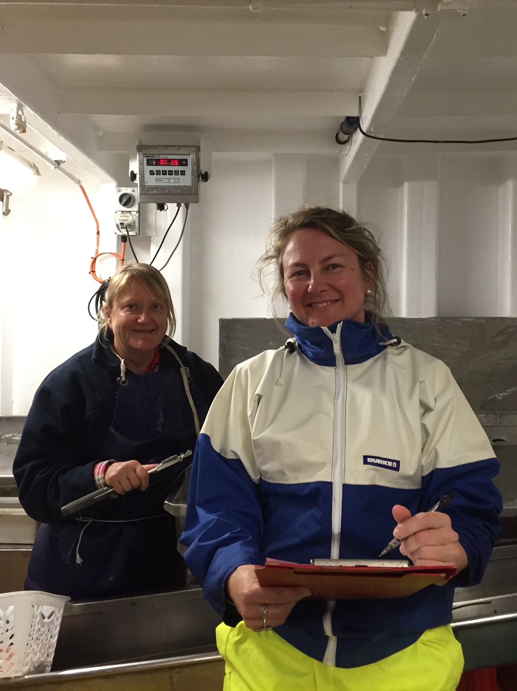 Felicity Horn on a prawn boat