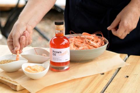Photo of a bottle of prawn oil