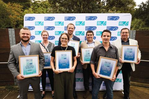 Photo of Australian Sustainable Seafood Awards award winners holding their certificates