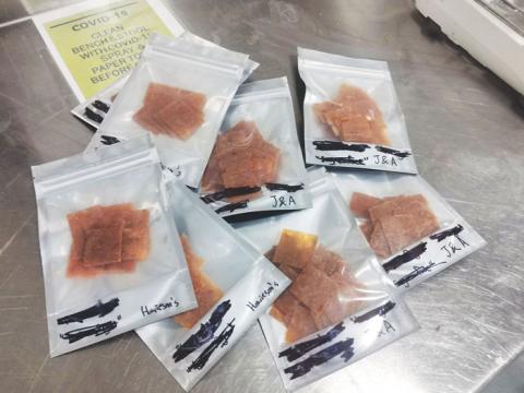Photo of fish jerky samples