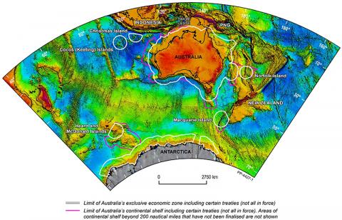 Map of Australia's exclusive economic zone (EEZ). © Commonwealth of Australia (Geoscience Australia) 2022