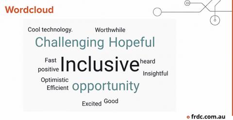 Image of FRDC's workshopping wordcloud