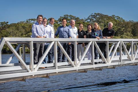 p07_board_on_bridge_pt_stephens_april_2022_1 FRDC board members in Port Stephens. Photo: Liz Oldmeadow