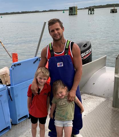 Luke Anedda and children. Photo supplied.