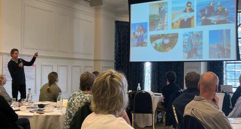 picture8-web Photo of Jamie Allnutt, presenting on the FRDC Extension Officer Network at the Stakeholder Planning Workshop
