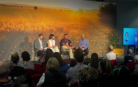 iss-photo1.jpg Photo of speakers discussed how Australia’s first carbon-neutral fashion brand (M.J. Bale), partnered with Sea Forest, an environmental technology company based in Tasmania, to further decarbonise their clothing manufacturing operation.
