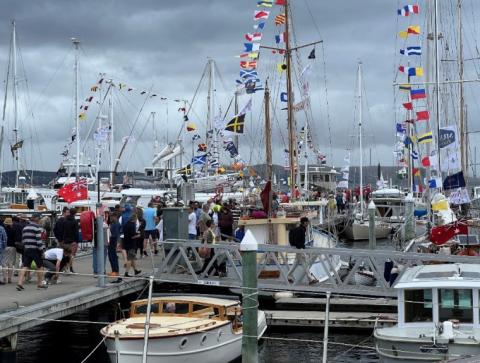 wooden-boat-festival-photo2.jpg Photo of attendees descending onto Kings Pier Marina.